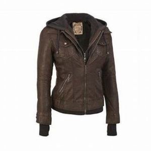 Coaliton LA Faux Leather Hooded Jacket